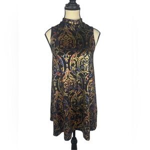 Love Kuza Sleeveless High Neck Blouse W/ Paisley Style Print MADE IN USA Sz:XS/S